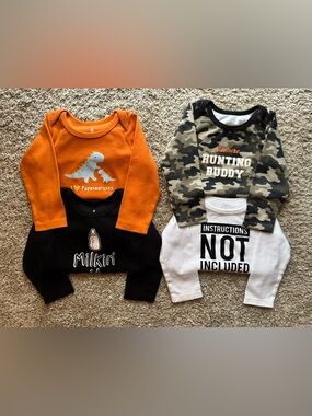 18M Baby Onesie Bundle 4pc Long Sleeve Dino Camo